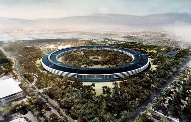 Render of Apple's new Homestead campus, just 6 miles from Santa Clara University campus. Image via Wikimedia.