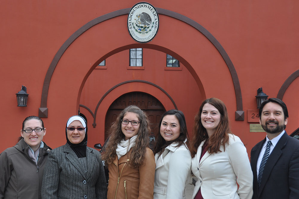 International Human Rights Clinic Students with Clinical Fellow Britton Schwartz and IHRC Director Francisco Rivera Juaristi