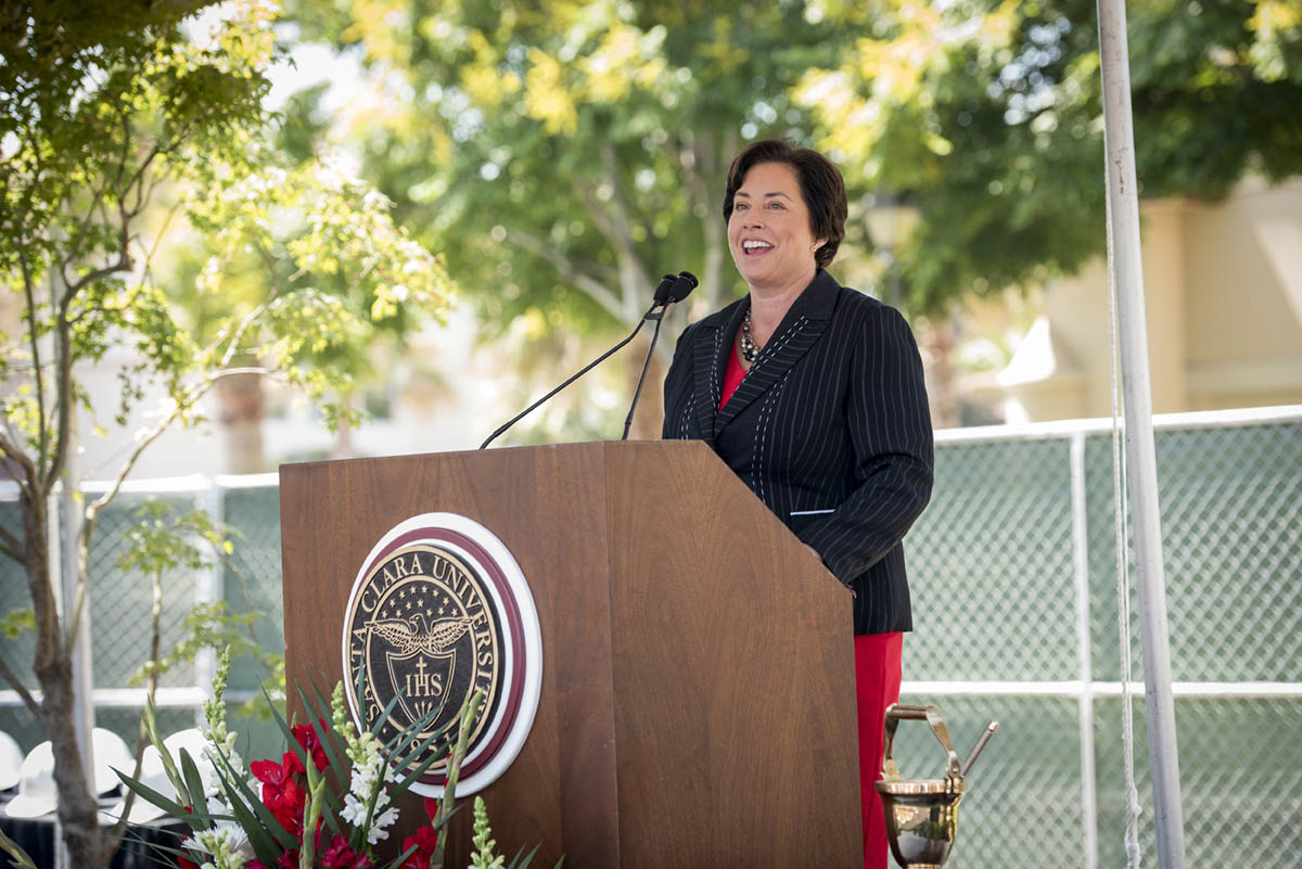 Santa Clara University School of Law Dean Lisa Kloppenberg Speaks at the Howard S. And Alida S. Charney Hall of Law, Groundbreaking Ceremony