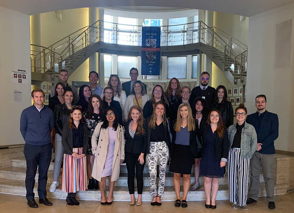 The Hague students and Professor Sloss with students from Bosnia at the IRMCT