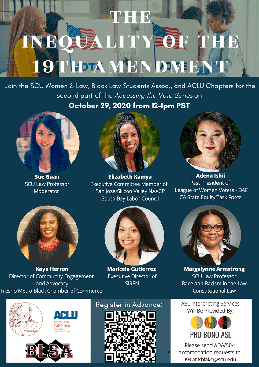 Inequality of the 19th Amendment panel at Santa Clara Law