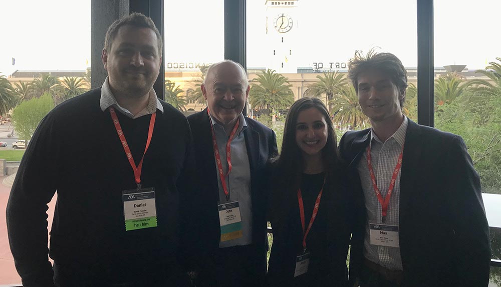 From left: Daniel Posadas, John Cruden JD '74, Shelby Coyne, and Max Jones